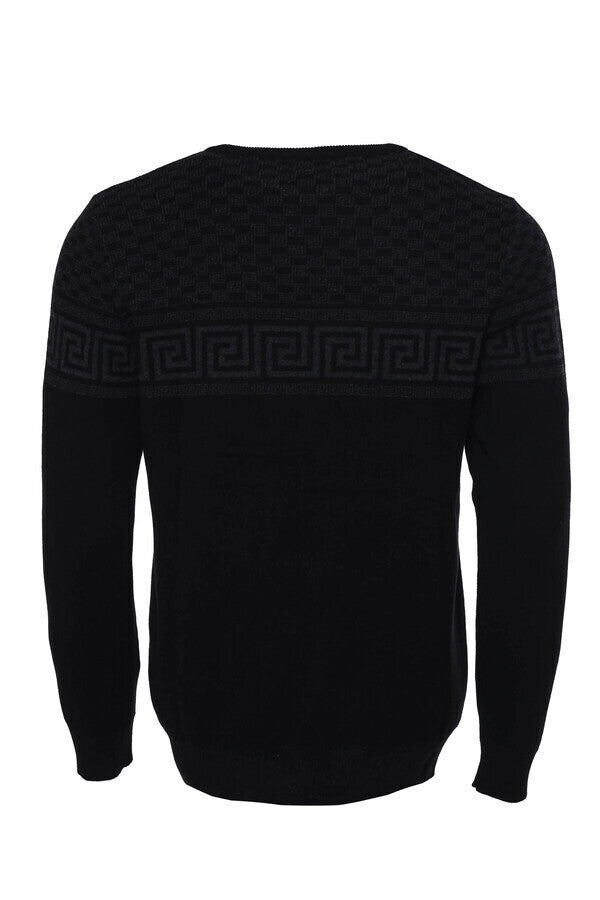WSS Crew Neck Knitwear Chest Patterned Over Black  - Cincinnati