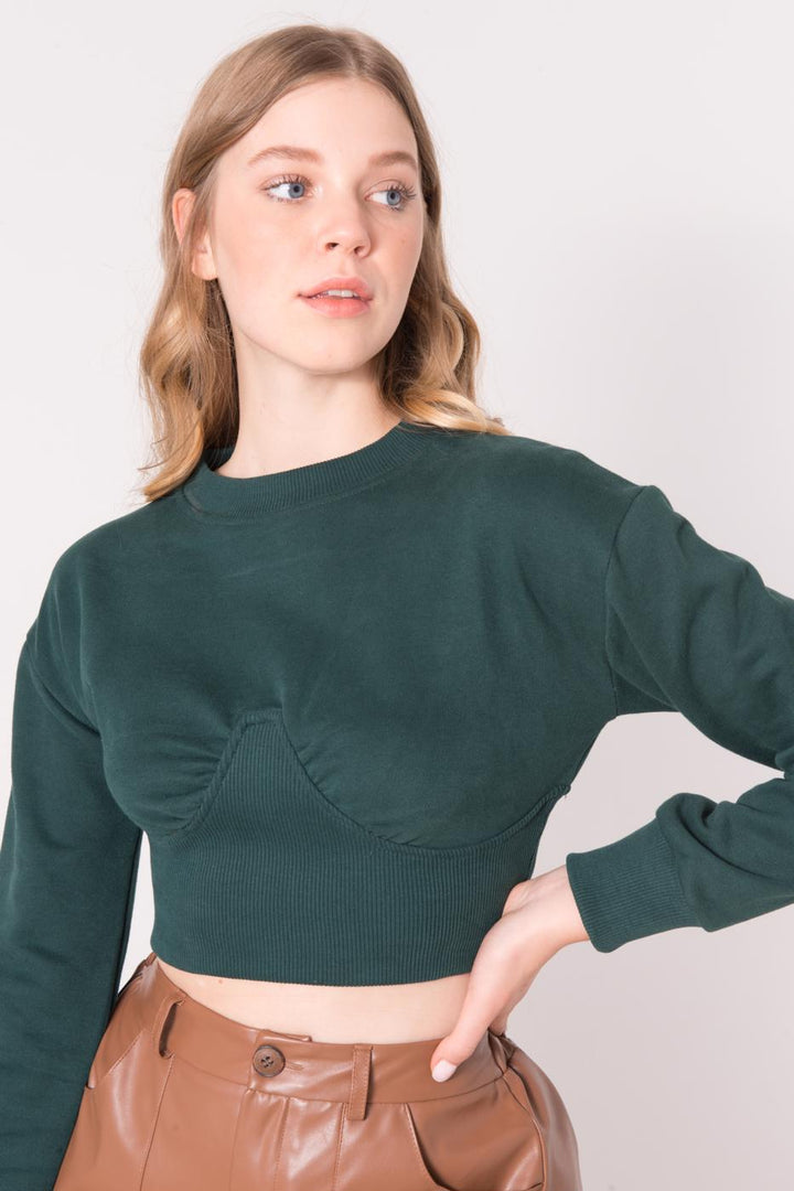 BSL Women Crop Sweatshirt - Greenfield
