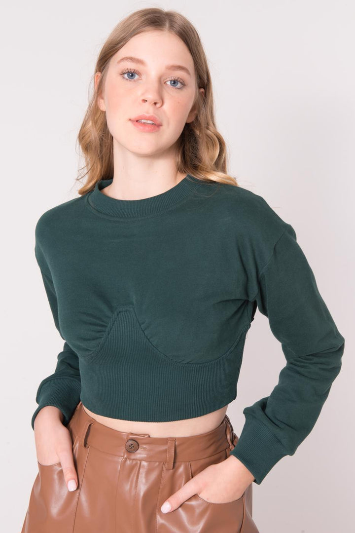 BSL Women Crop Sweatshirt - Greenfield