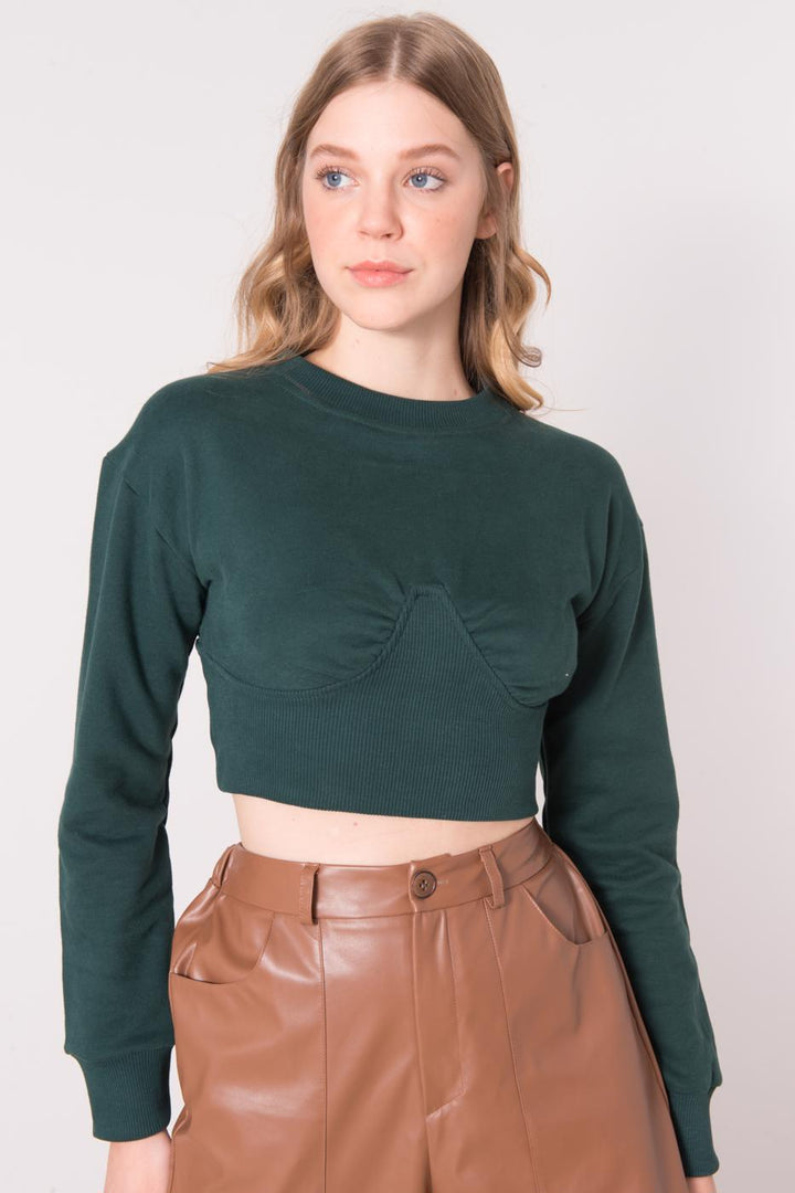 BSL Women Crop Sweatshirt - Greenfield