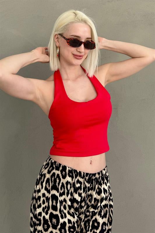 MDX Red Halter Neck Strap Crop Top MG2456 - Aschaffenburg