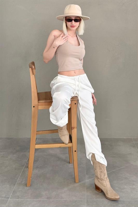 MDX Stone Color Halter Neck Neck Strap Crop Top MG2456 - Fellbach
