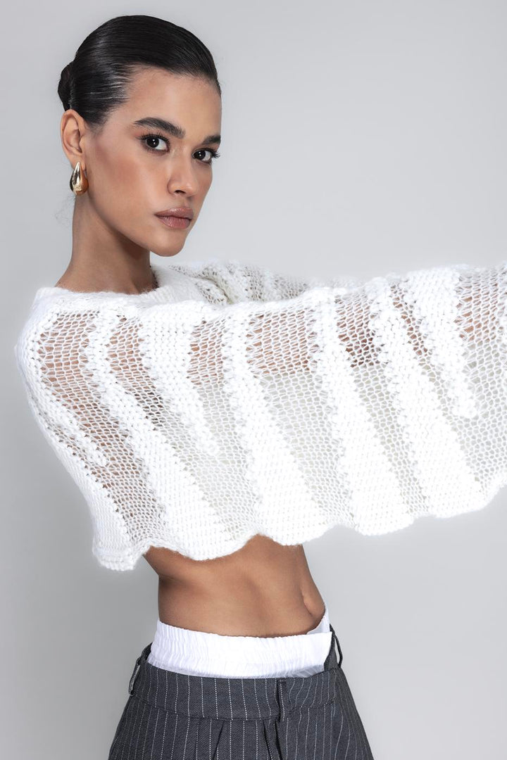 BSL Women Crop Knitwear Bolero - Greenock