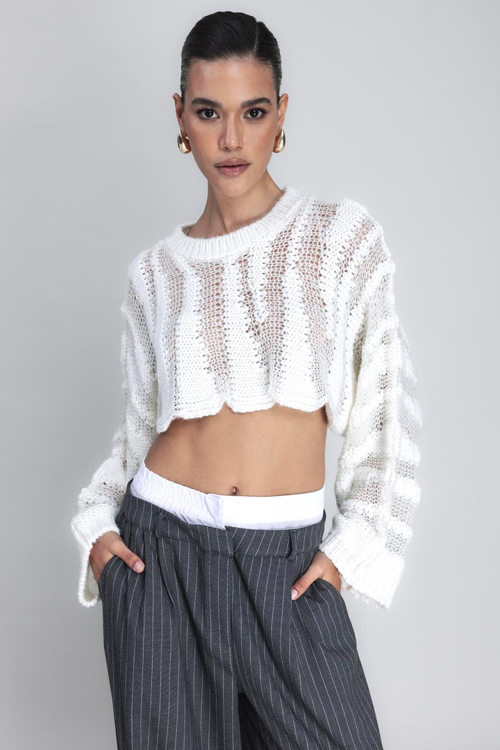 BSL Women Crop Knitwear Bolero - Greenock