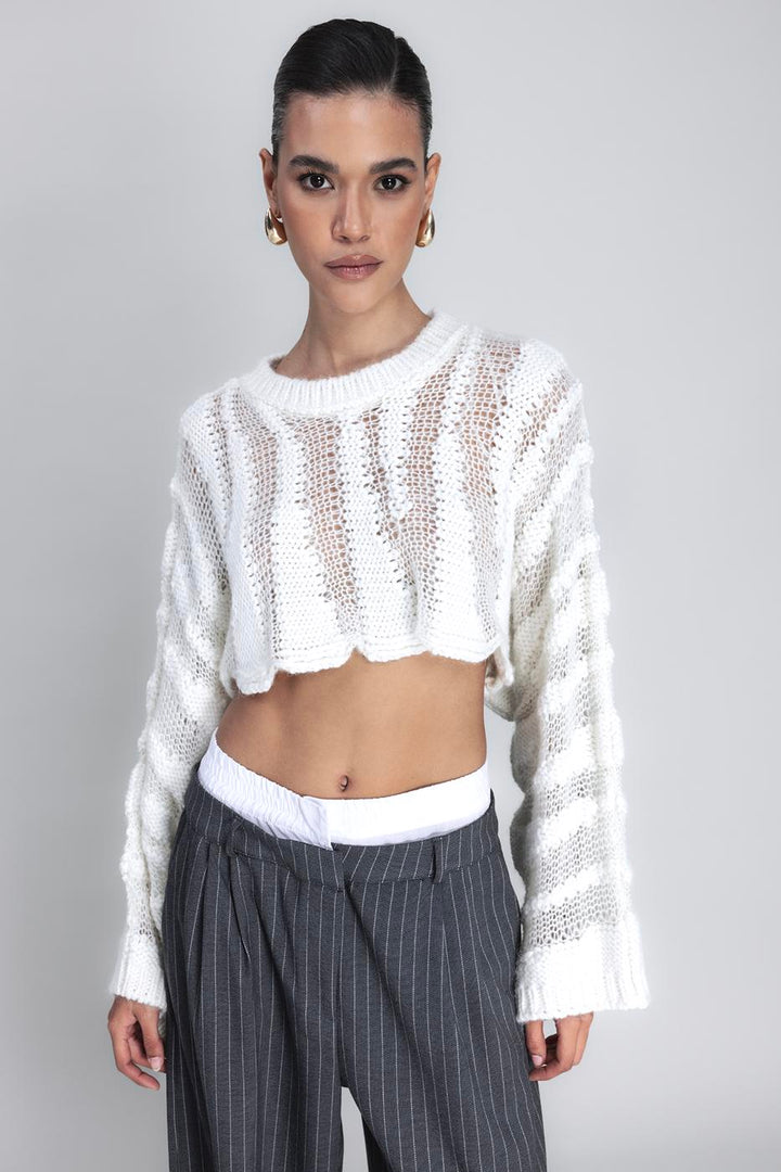 BSL Women Crop Knitwear Bolero - Greenock
