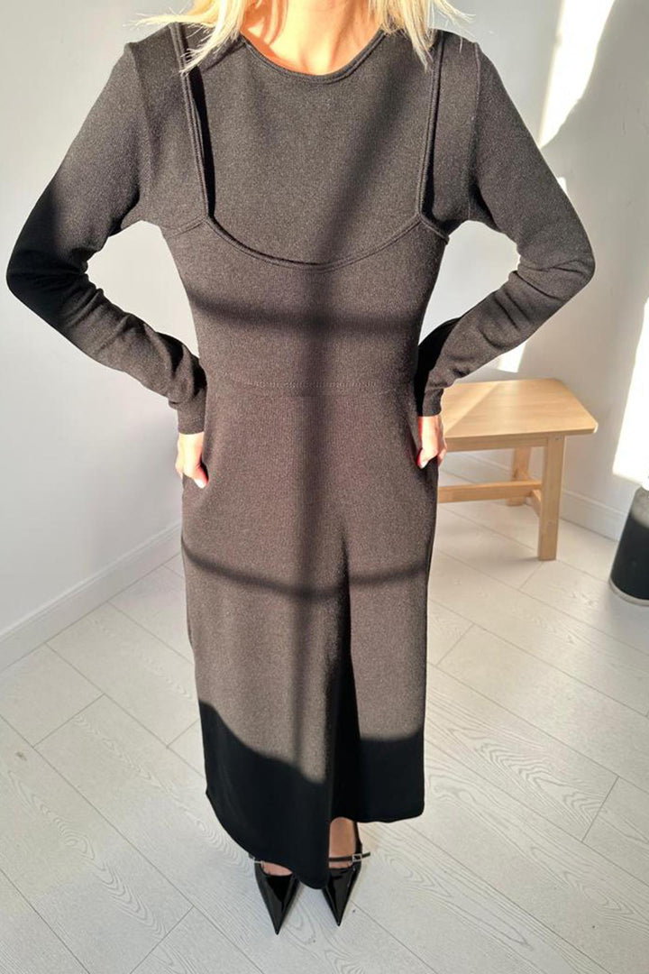 ELS Crop Acrylic Dress - Black - Fountain Valley