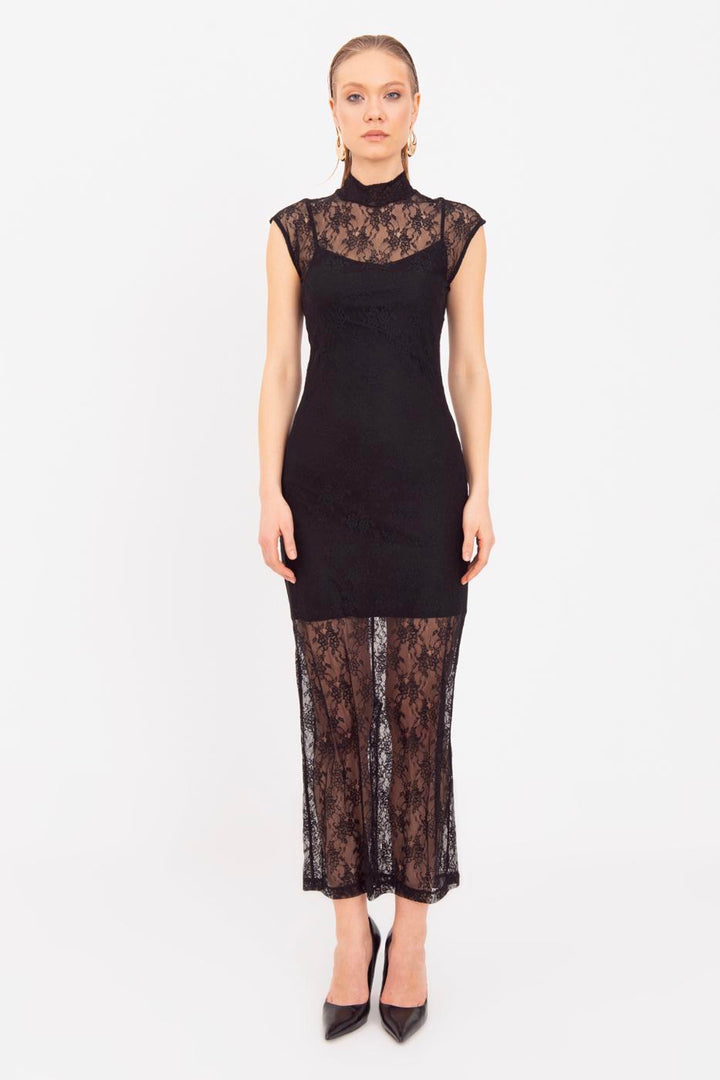 BSL Women Lace Lined Midi Pencil Dress - Salzburg