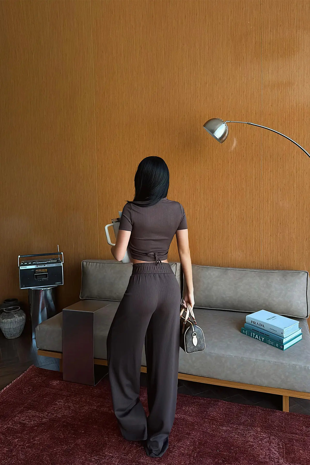EYY Women Dark Brown Pants Set - A Coruña
