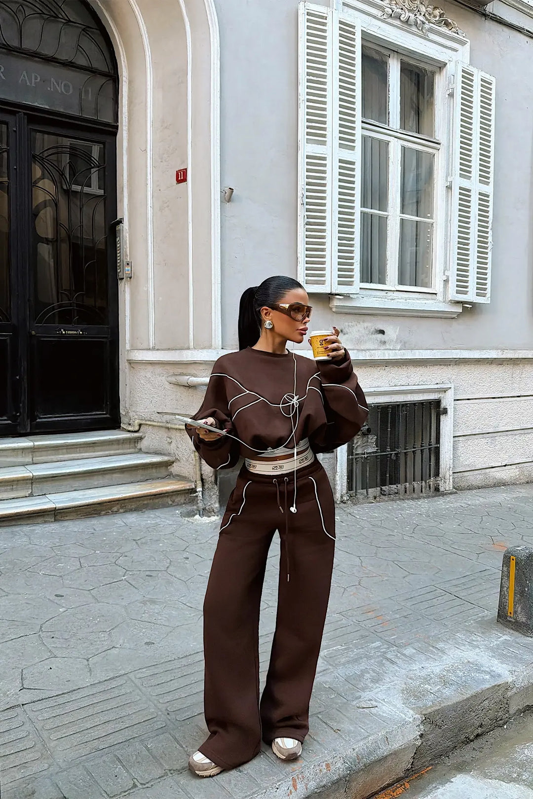 EYY Women Dark Brown Tracksuit Set - Cambridge