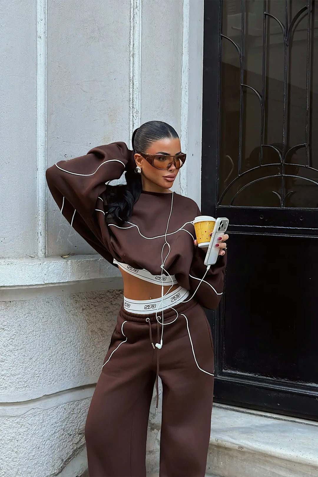 EYY Women Dark Brown Tracksuit Set - Kobryn