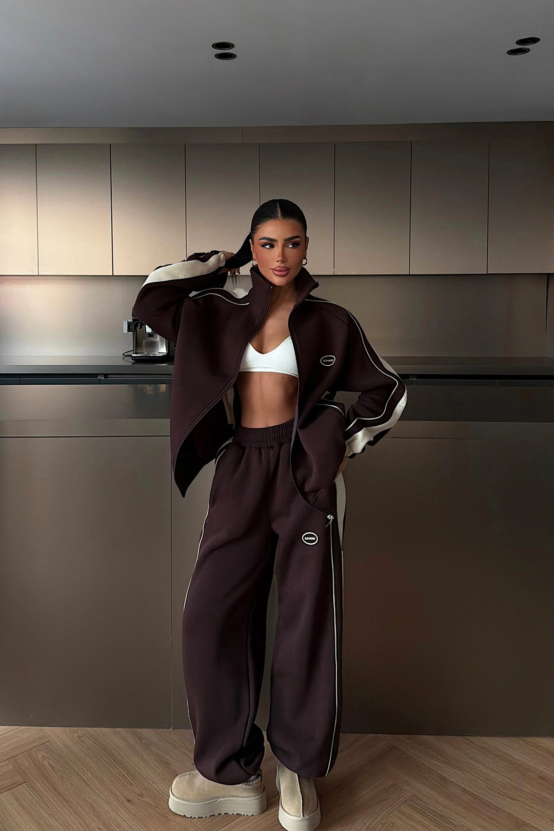 EYY Women Dark Brown Gionna Tracksuit - Arona