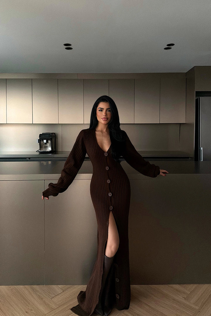 EYY Women Dark Coffee Ophelie Knit Dress - Memmingen