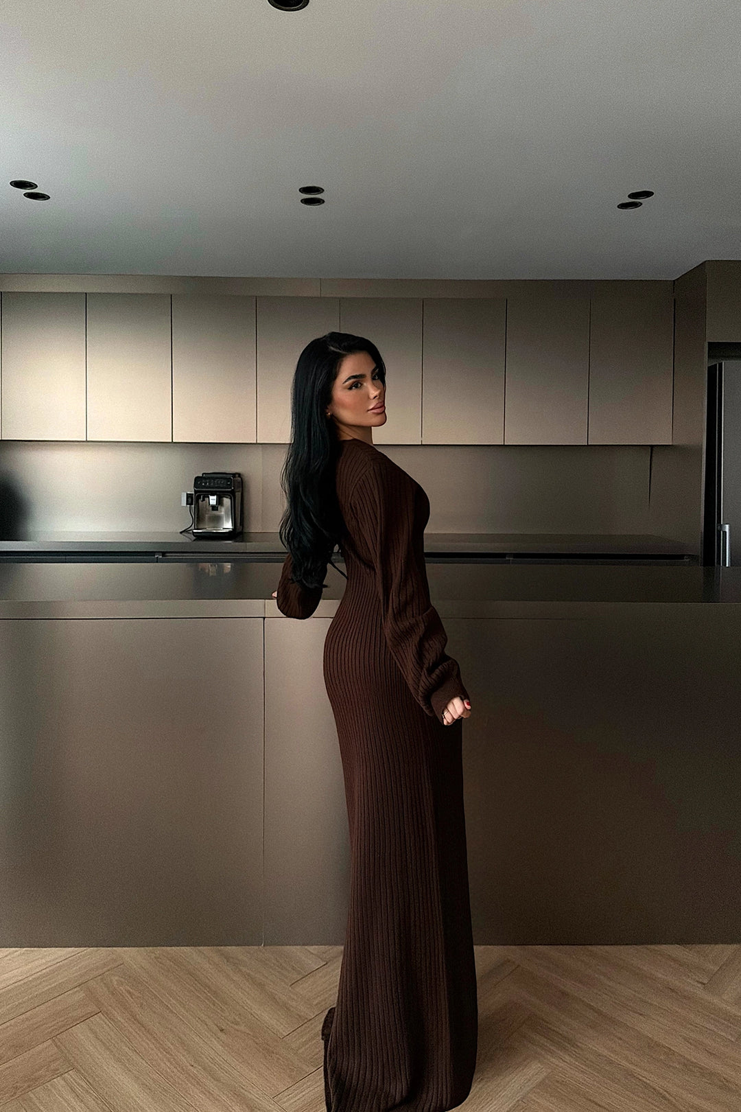 EYY Women Dark Coffee Ophelie Knit Dress - Memmingen