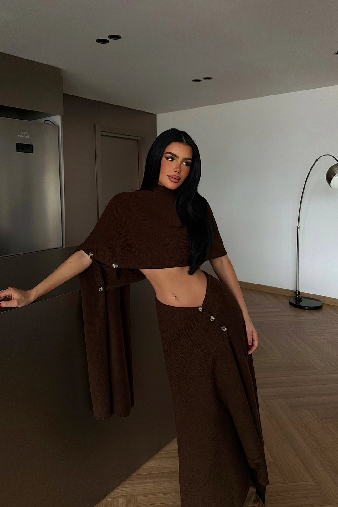 EYY Women Koyu Kahve Suzette Örme Takımı - St. Cloud