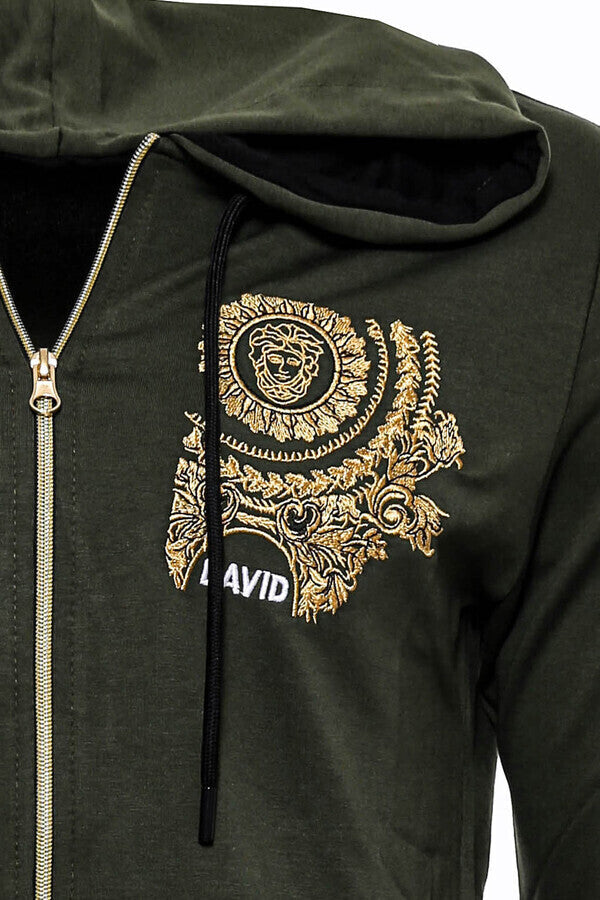 WSS Dark Green Hooded Slim Fit Sweatshirt  - Villanueva y Geltrú