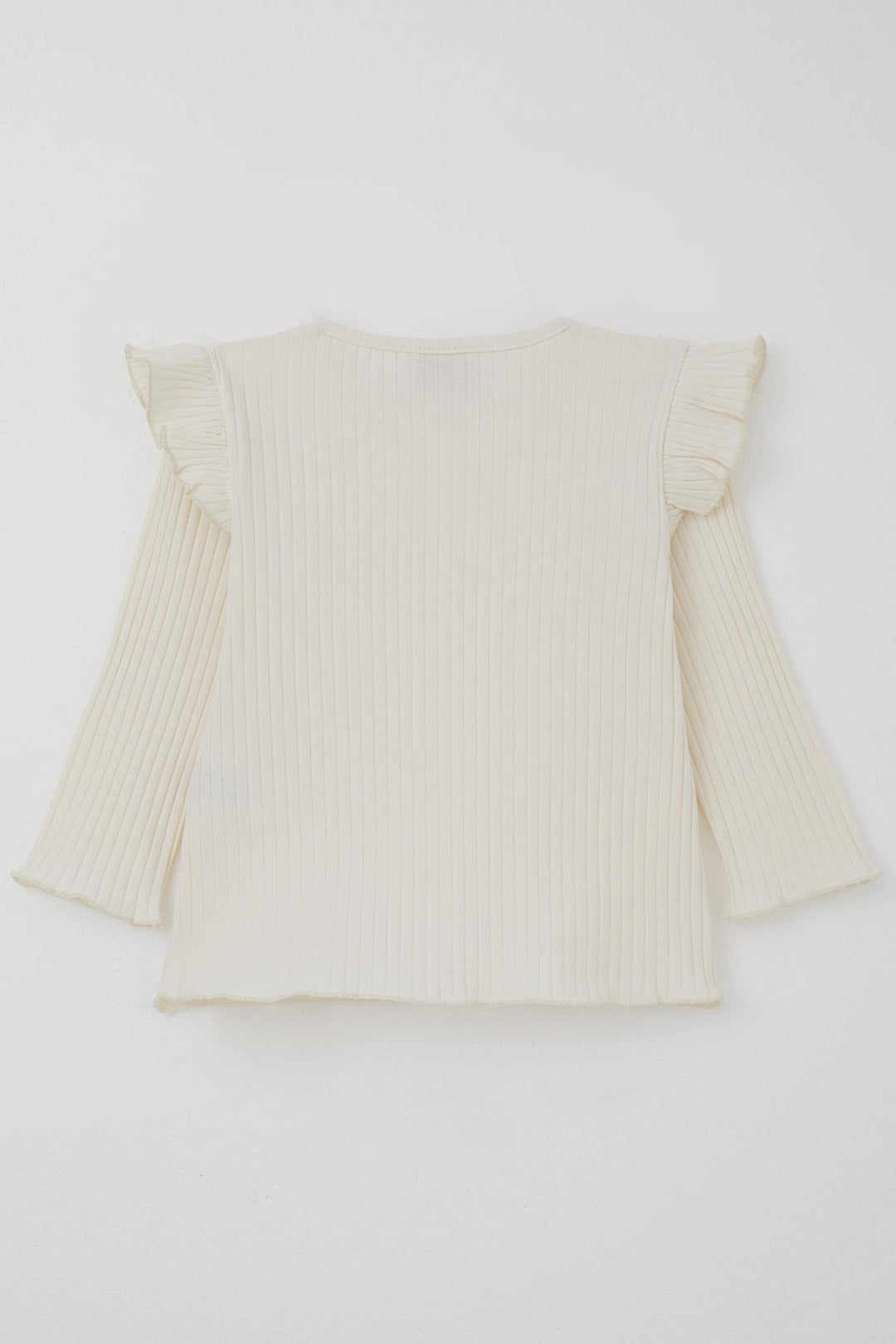 BRE Deco Girl Child Long Sleeve Overall Dress with Flower Pattern Bodysuit Bow Detail 2-5 Years, Ecru - Palaió Fáliro