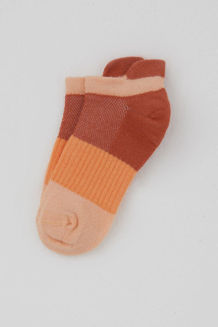 BRE Defne Baby Kız Çocuk Spor Patik Çorap Blok Desenli 52 Yaş, Kiremit - Neumarkt