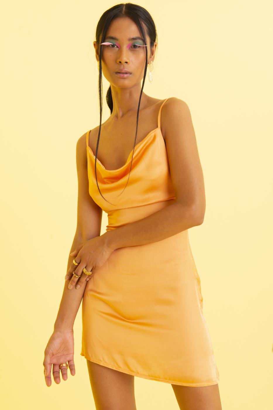 BSL Women Cowl Neck Strapped Midi Dress - Streamwood