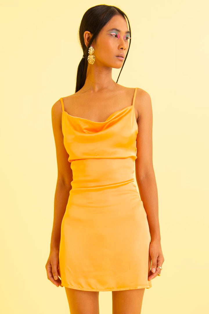 BSL Women Cowl Neck Strapped Midi Dress - Streamwood