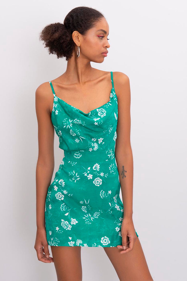 BSL Women Cowl Neck Mini Dress - Salem