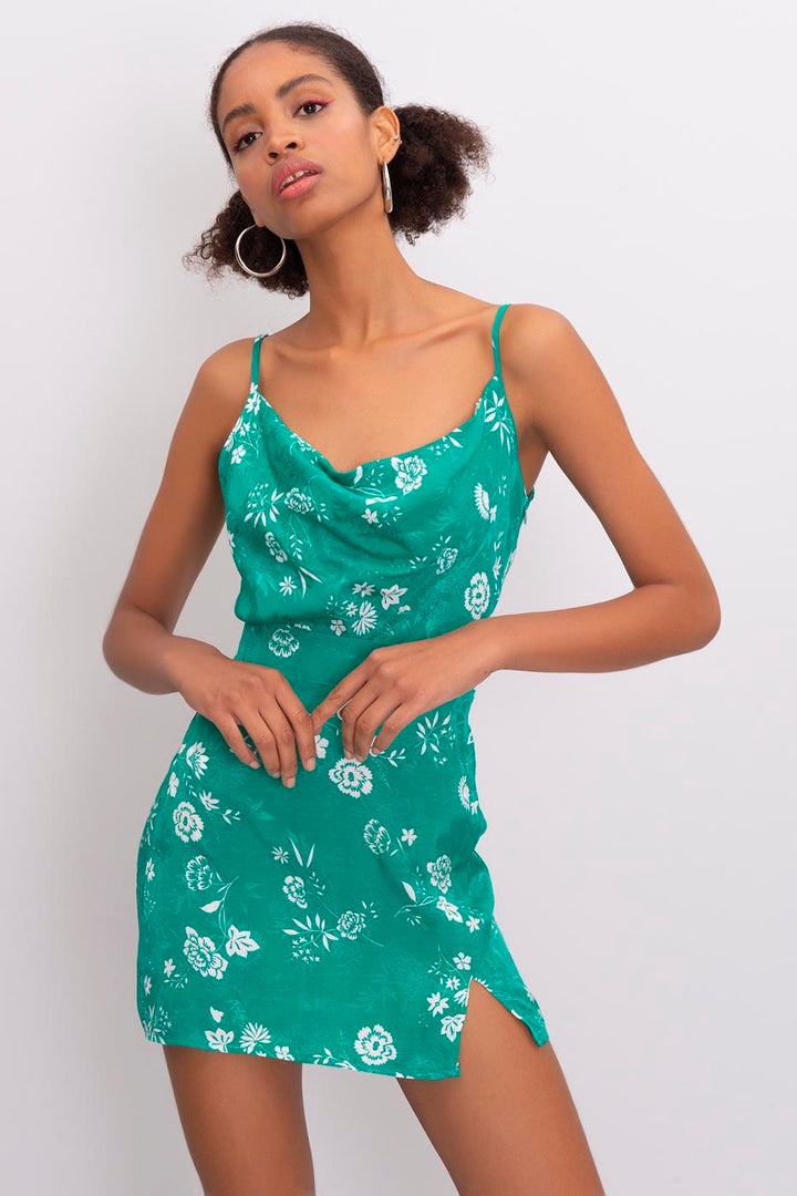 BSL Women Cowl Neck Mini Dress - Salem