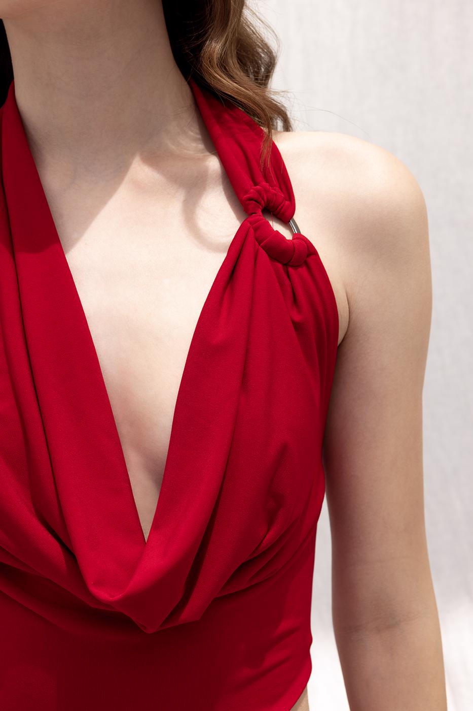 BSL Women Plunging Neck Deep Slit Maxi Dress - Williamsburg