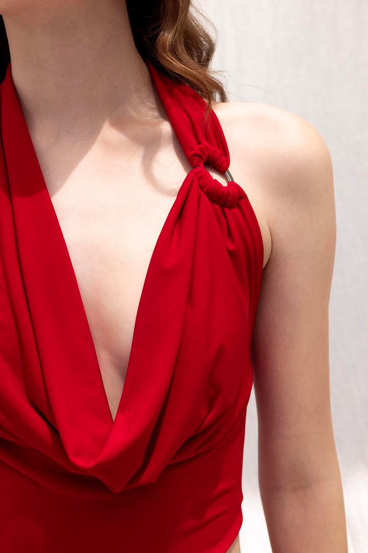 BSL Women Plunging Neck Deep Slit Maxi Dress - Williamsburg