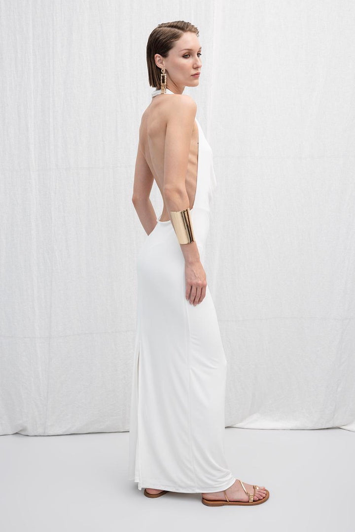 BSL Women Plunging Collar Maxi Dress - Saratoga Springs