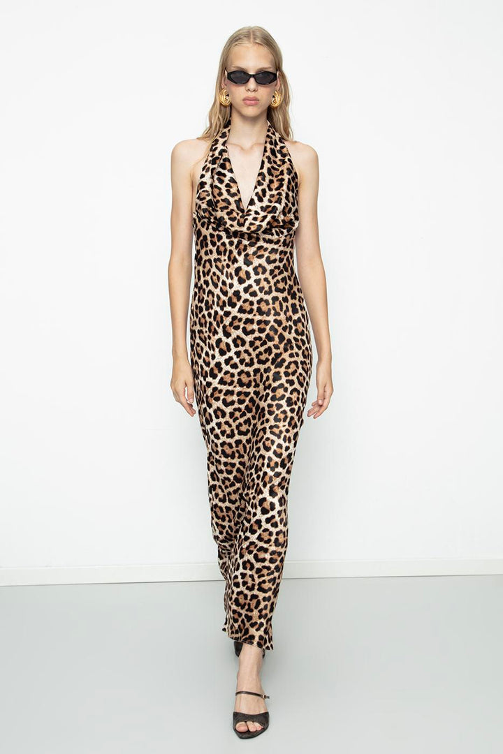 BSL Women Plunging Collar Maxi Dress - Rossano