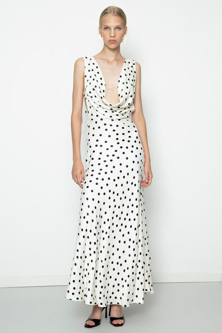 BSL Women Plunging Collar Maxi Dress - Rossano