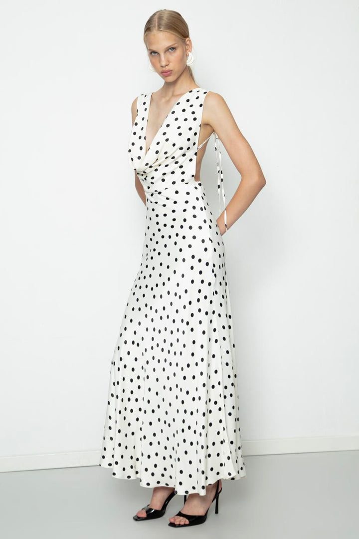 BSL Women Plunging Collar Maxi Dress - Rossano