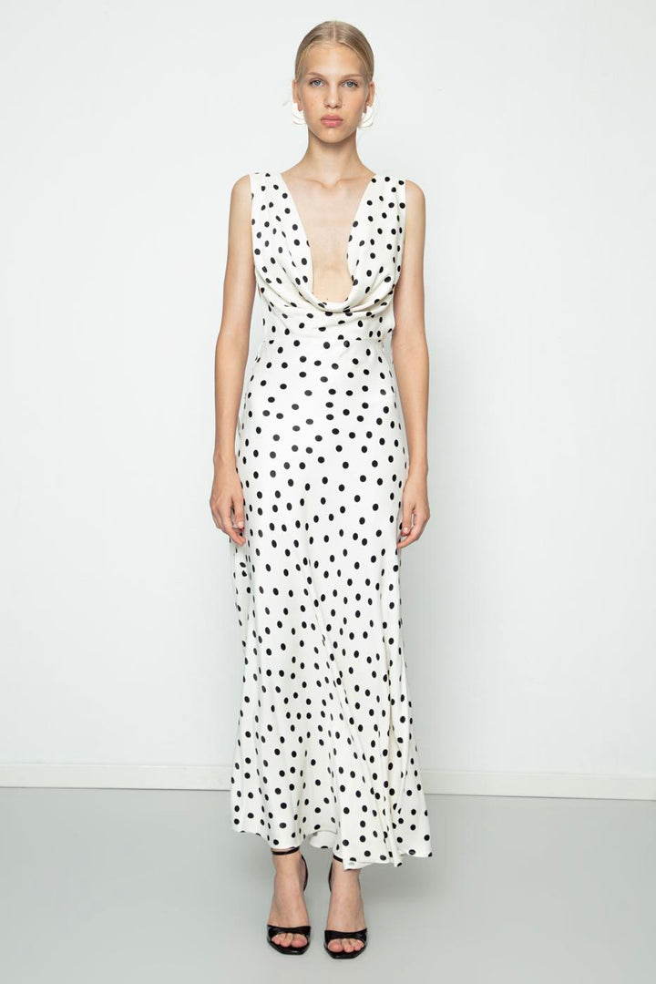 BSL Women Plunging Collar Maxi Dress - Rossano