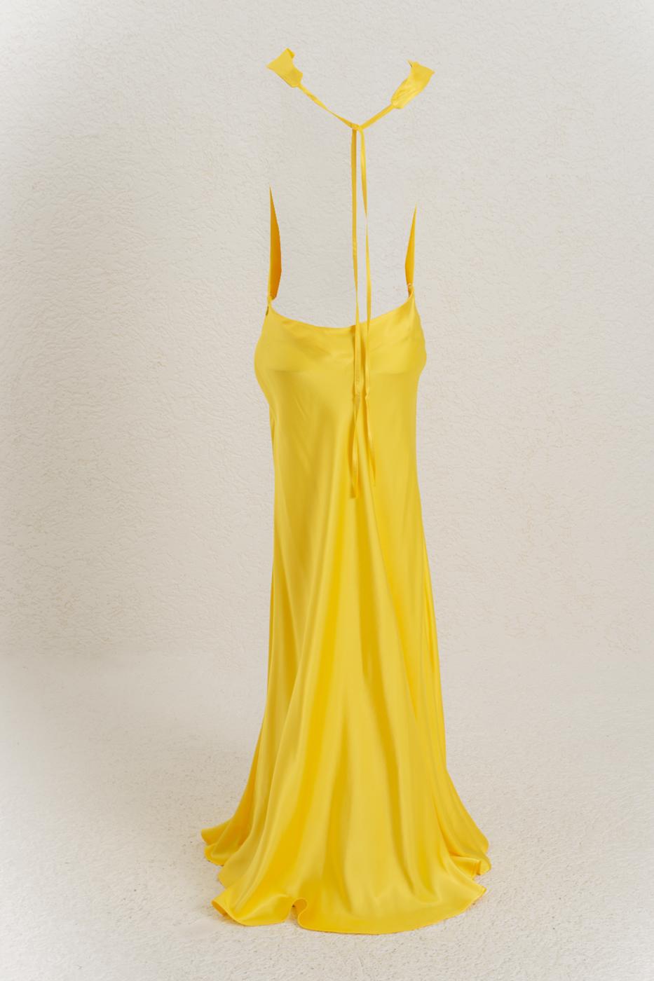 BSL Women Cowl Neck Maxi Satin Dress - Emmen