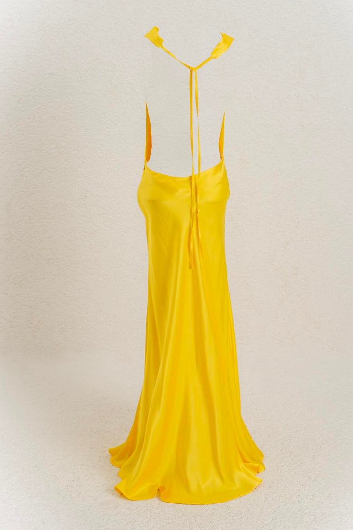 BSL Women Cowl Neck Maxi Satin Dress - Emmen
