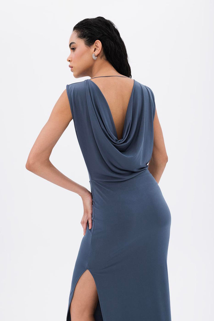 BSL Women Plunging Neck Midi Dress - Évreux