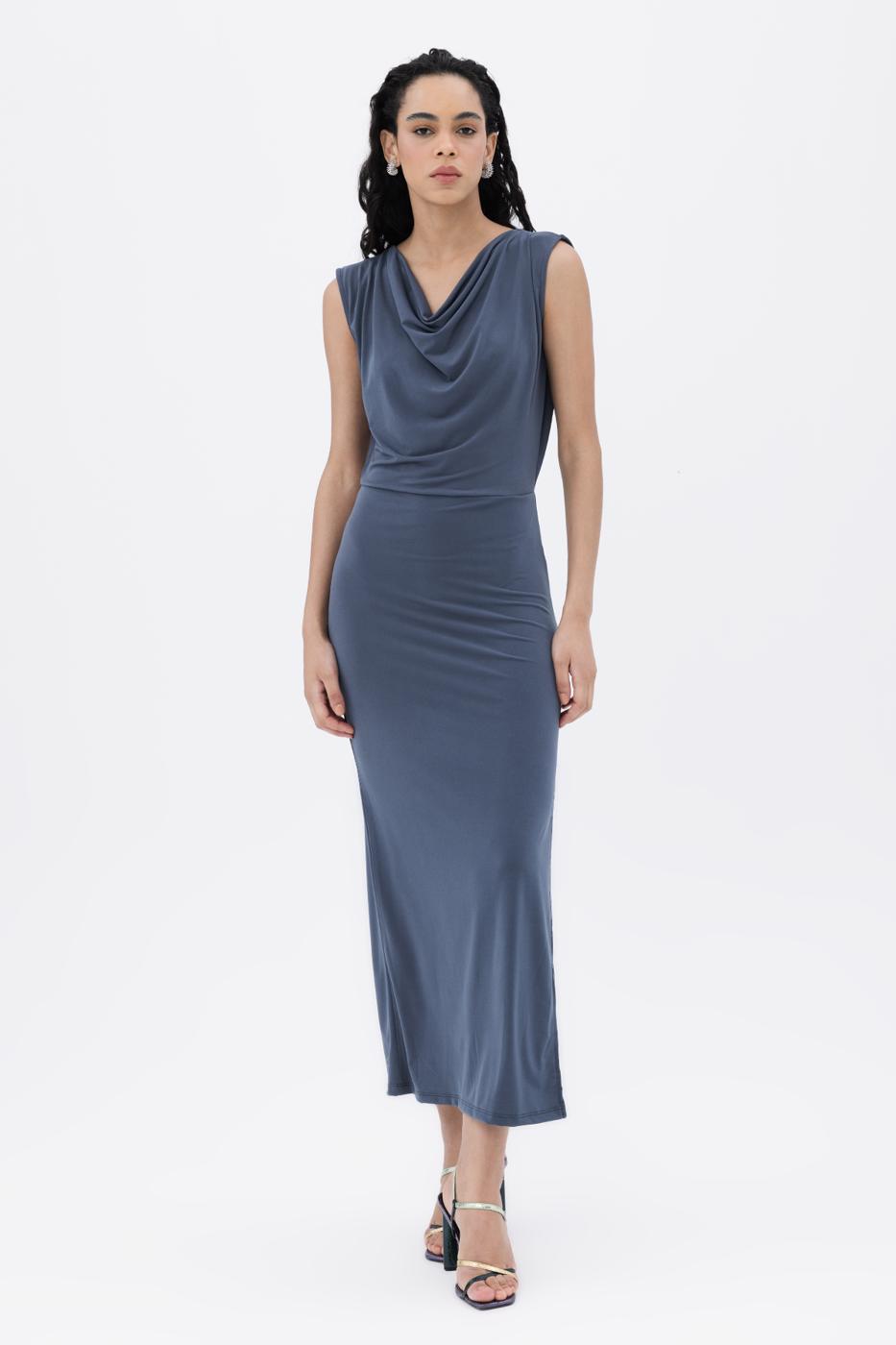 BSL Women Plunging Neck Midi Dress - Évreux