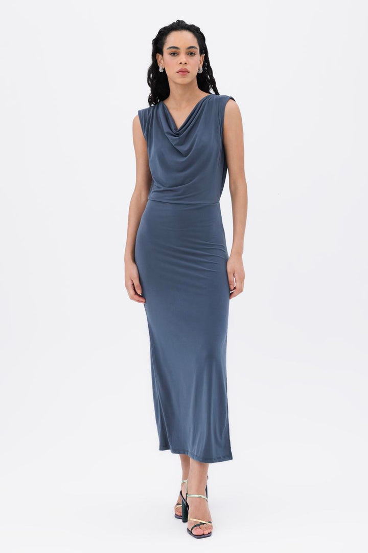 BSL Women Plunging Neck Midi Dress - Évreux