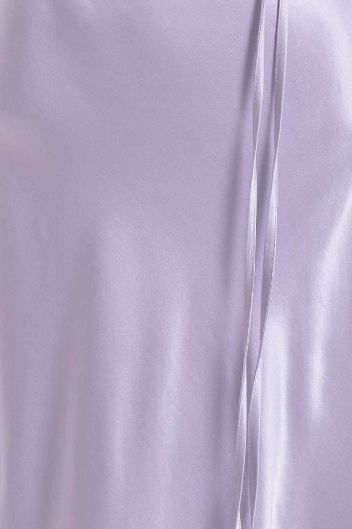 BSL Women Plunging Neck Midi Satin Dress - Cananea