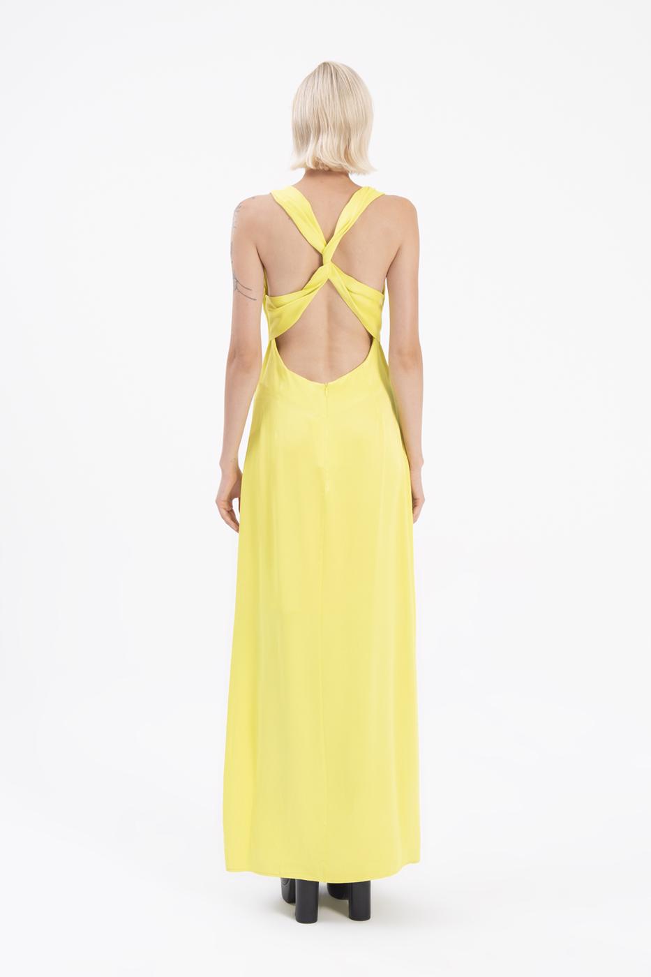 BSL Women Cowlneck maxi dress with slit - Coburg