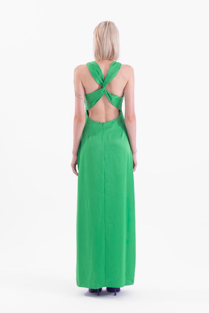 BSL Women Cowlneck maxi dress with slit - Nettetal