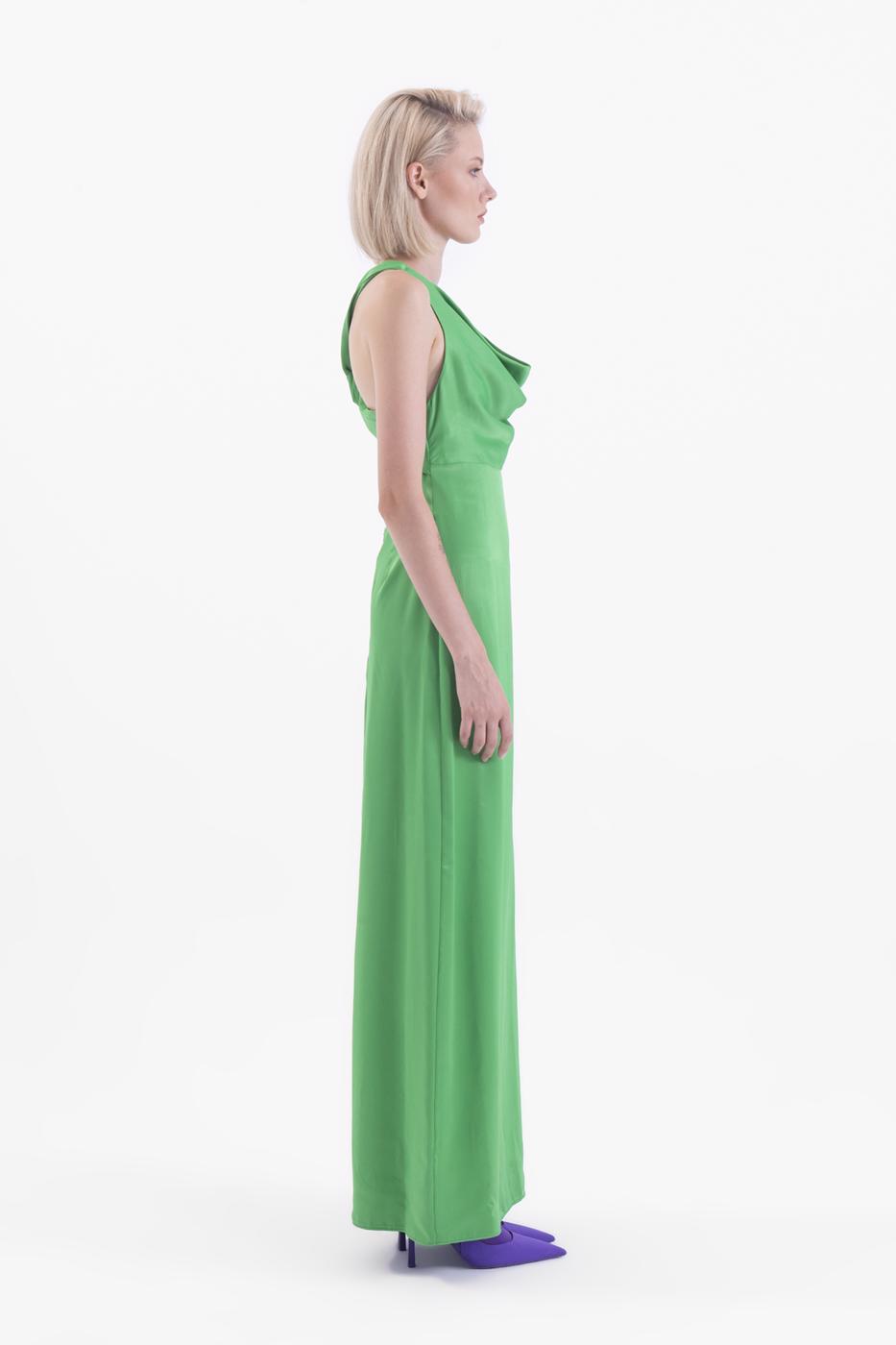 BSL Women Cowlneck maxi dress with slit - Nettetal
