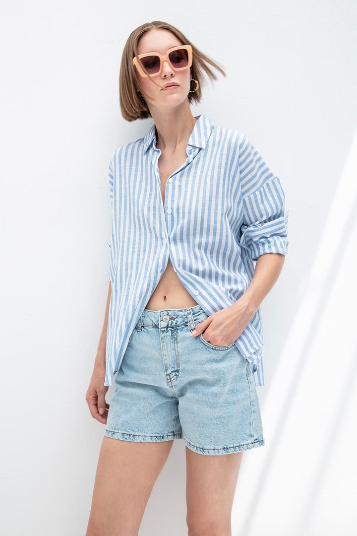 BSL Women Denim Bermuda Shorts - Nicolás Romero