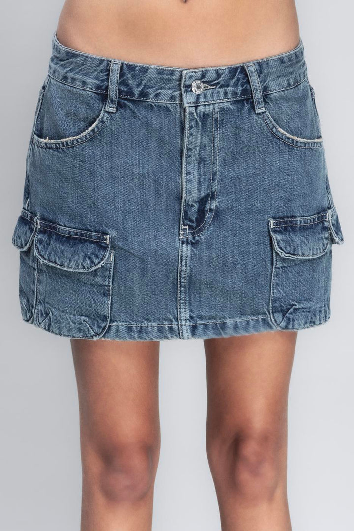 BSL Women Denim Cargo Skirt - Crotone