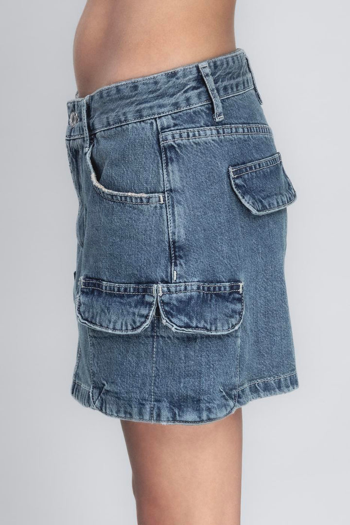 BSL Women Denim Cargo Skirt - Crotone