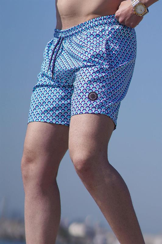 MDX Blue Patterned Men's Swim Shorts 7214 - Hobbs