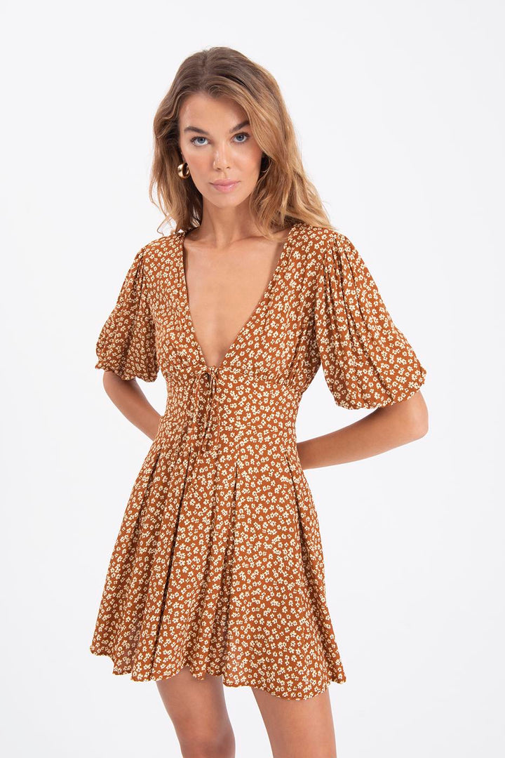 BSL Women Deep V-Neck Mini Dress - Ciudad Lerdo