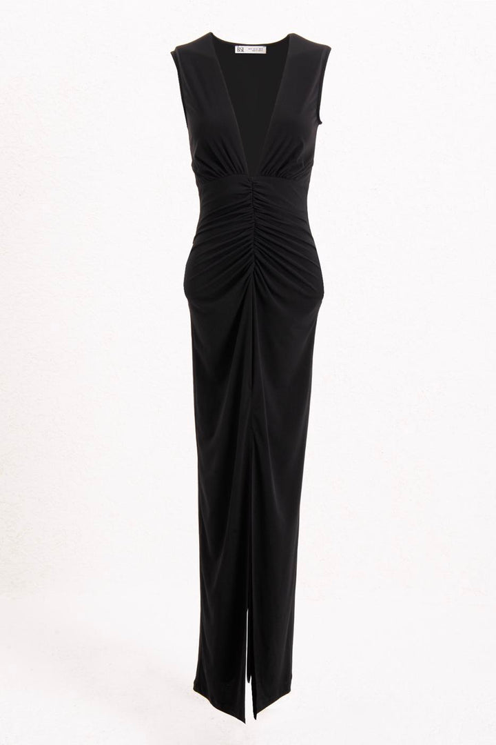 BSL Women Deep V-Neck Draped Dress - Knoxville
