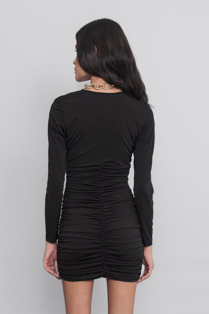 BSL Women Deep V-Neck Draped Midi Dress - Heidenheim