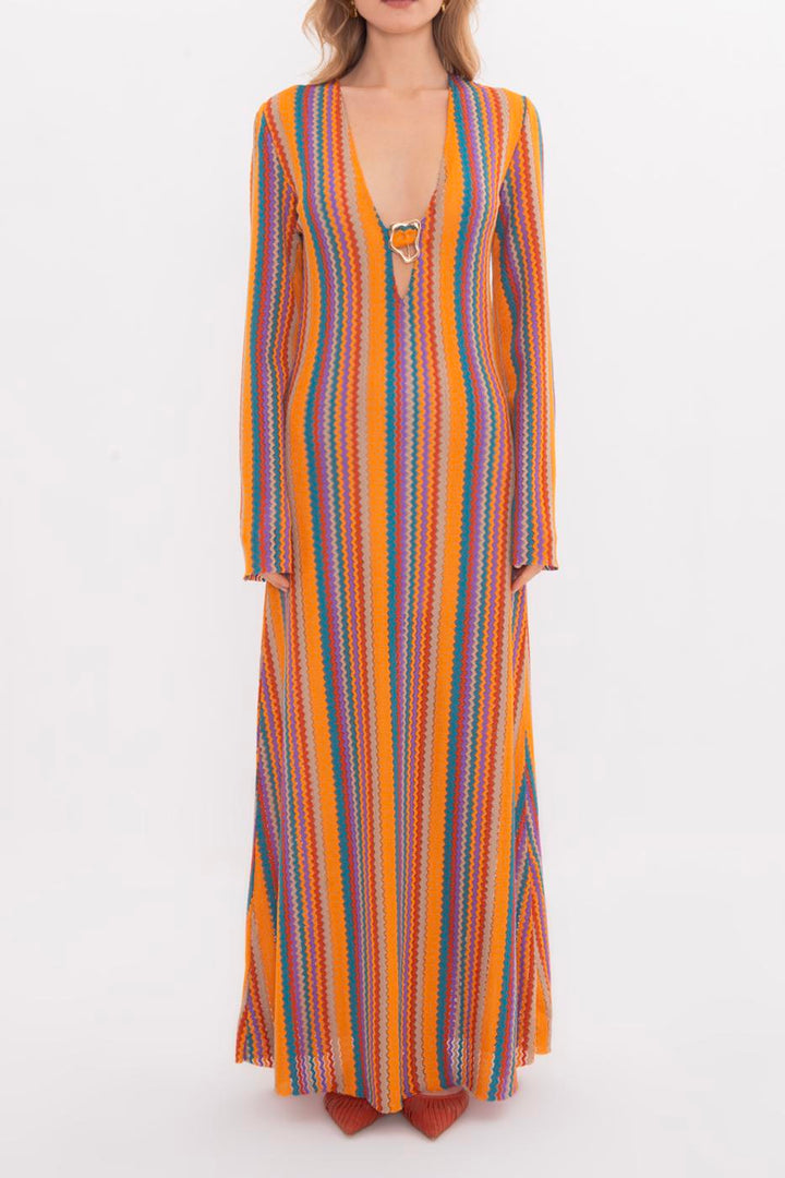 BSL Women Deep V-Neck Maxi Dress - Woodbridge