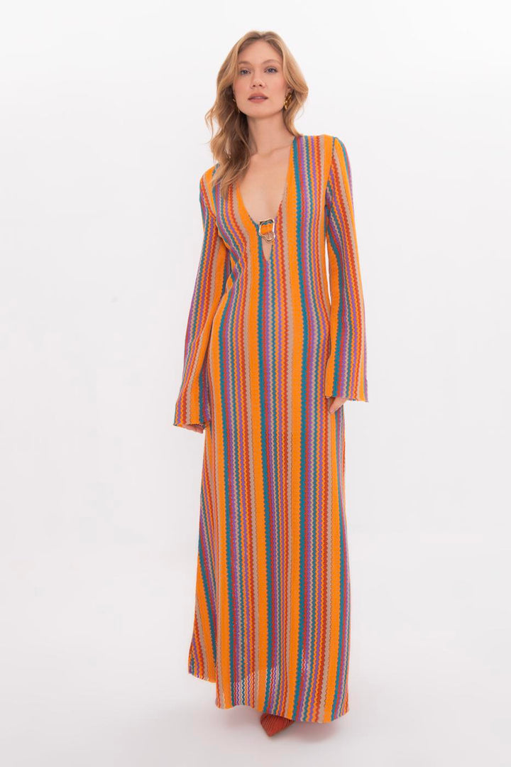 BSL Women Deep V-Neck Maxi Dress - Woodbridge